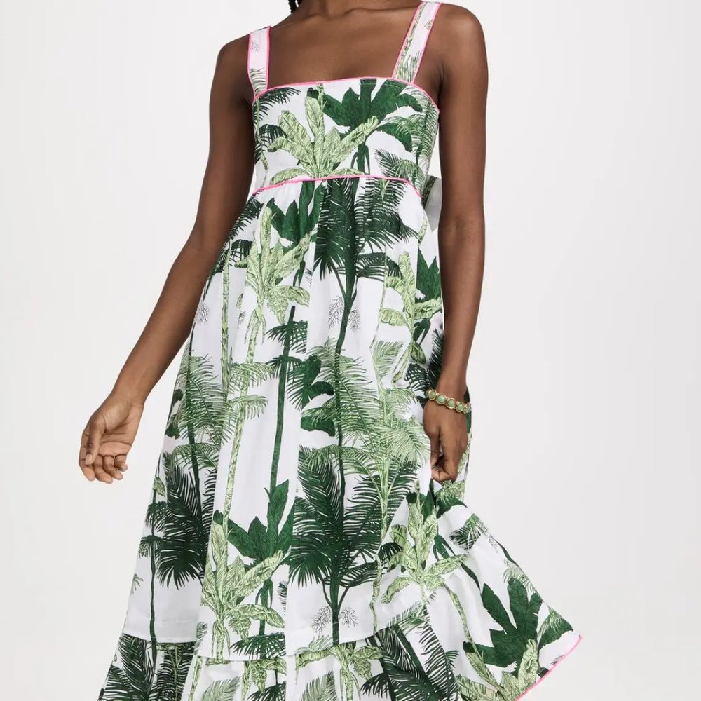 NWT Sold Out Shopbop $475 Juliet Dunn Sash Back Dress Size 0 Palm Summer Spring